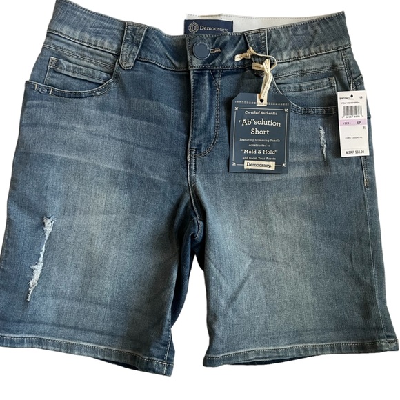 Democracy Abroad Solutions Light Blue distressed shorts - Picture 3 of 9